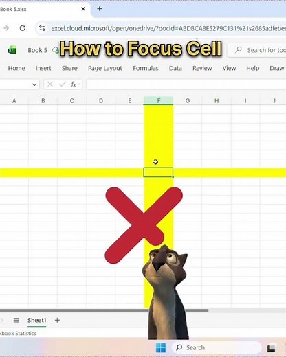 Smart Excel users use this😎 Highlight active row & column instantlyExcel trick for better visibility