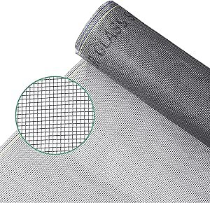 Slendor Window Screen Mesh 48" x 100ft, Fiberglass Screen Mesh Roll Adjustable DIY Patio Screen Replacement Kit for Windows Doors Porch, Grey
