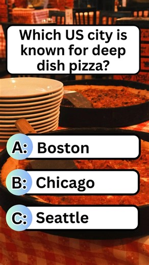 Which US city is known for deep dish pizza? #shorts #usafacts #usa