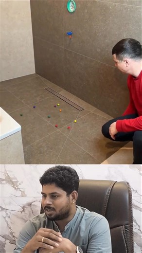 Tile Insert Shower Drain Explained | Water Flow Test Using Pebbles | Bathroom Tile Work #viral