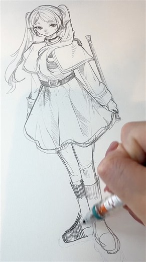 フリーレンFA描いてみた #アナログイラスト #イラストメイキング #イラストレーター #葬送のフリーレン