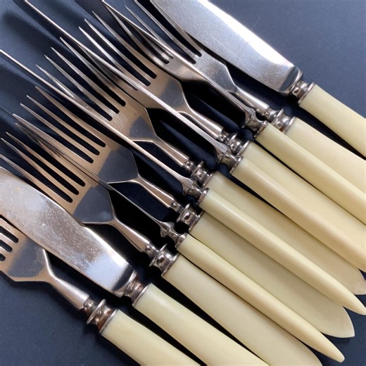 Vintage Bakelite Flatware Set, Colonial Knife and Fork Set, 1960s, (12 Pcs) (# 590 ) - Etsy