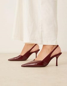 ASOS DESIGN Sabrina slingback stiletto heels in burgundy | ASOS