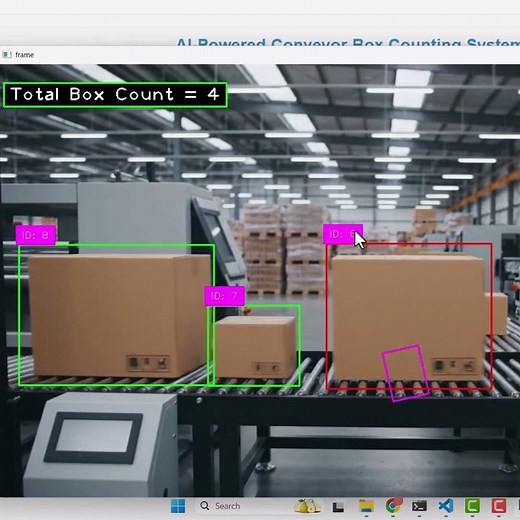 Conveyor Box Counting System | Real-Time Object Detection & Counting Using AI | YOLOv11 + Python