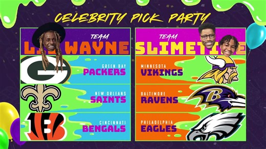 Celebrity pick party vs. Lil Wayne | 'NFL Slimetime'