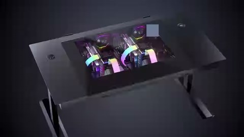 7.8K views · 190 reactions | Introducing the DK07, the ultimate motorized desk station. 3 height touch memory presets, room for dual E-ATX builds under the glass top, a wireless charging puck with USB and Type-C, dual front I/O, and more.敖 Available on Newegg: https://bit.ly/4ekegg7 #LIANLI #dk07 #nextgen #ultimatedesksetup #deskspace | Lian Li HQ | Facebook