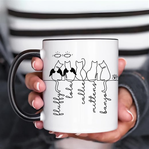 Custom Cat Memorial Gift Keepsake, Personalized Cat Name Coffee Mug, Pet Loss Present - Etsy