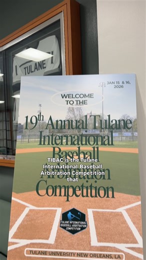 The 19th annual Tulane International Baseball Arbitration Competition wrapped up today after two days of advocacy, strategy, and MLB-style salary arbitration. Organized by the Tulane Sports Law Society, the competition was made possible by dedicated student leaders, judges, and alumni who shared their time and expertise. Law students gained hands-on experience and built practical skills at the intersection of sports and law—no extra innings required ⚾ | Tulane Law School