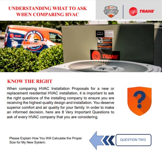 🧊 Question 2: How Will You Calculate the Proper Size for My New System? Sizing your HVAC system isn’t about guesswork — it’s about precision. An oversized or undersized system can waste energy and leave your home uncomfortable. At Mitchell Heating & Cooling, we take the time to calculate and design a system that fits your home perfectly — ensuring lasting comfort, reliability, and savings. ✅ Transparent estimates ✅ Expert design & installation ✅ NATE-certified technicians 📞 Call us today to sc