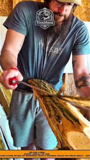 Drawknife Wood Debarking Tool – Traditional Method for Removing Tree Bark Efficiently