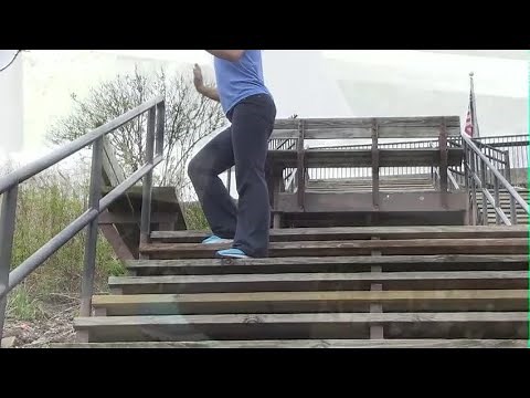 In Motion: Staircase Workout - Grapevine with Squats