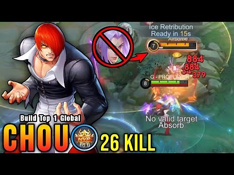26 Kills!! Powerful Offlane Chou MVP 16.0 Points!! - Build Top 1 Global Chou ~ MLBB