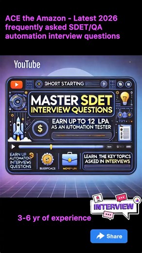 JUL 2026-Amazon-Interview Questions asked for Automation QA JAVA | SDET/QA Automation.