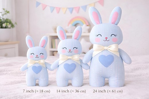 Bunny Pillow Sewing Pattern. Soft Plush Bunny PDF Pattern in 3 Sizes. Beginner Friendly Toy Sewing Pattern 7, 12, 24 Inch - Etsy