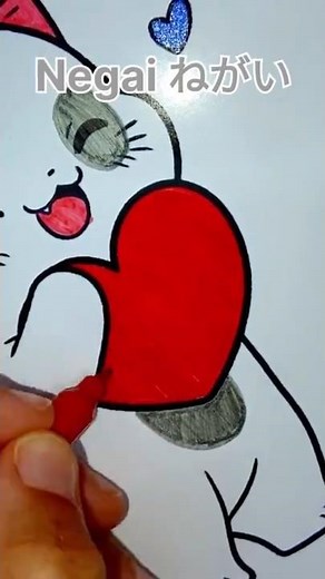 Cute Cat 🐱✨ | 一緒にかわいい猫を塗ろう 🐱✨ | かわいい猫の塗り絵 🐱✨ #art #satisfying #cat #asmr