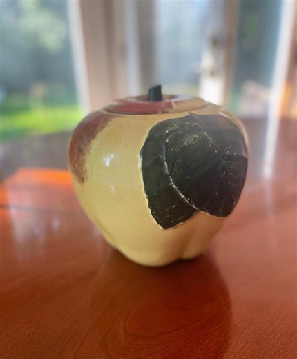 Vintage Hull Pottery Apple Cookie Jar: Distressed Kitchen Decor - Etsy