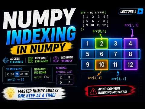 Indexing in NumPy Explained 🚀 | NumPy Lecture 4