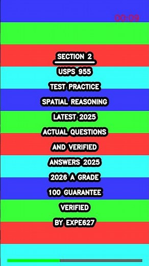 USPS 955 Test Practice Spatial Reasoning Latest 2025 Actual Questions and Verified Answers 2025 2026