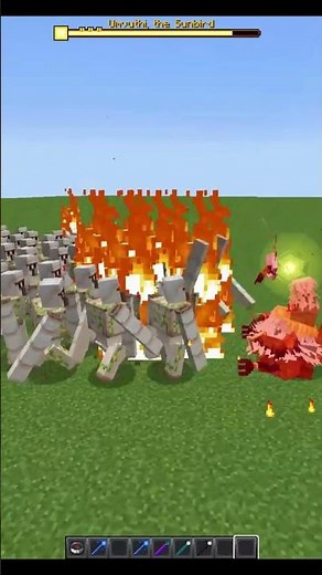 100 IRON GOLEMS VS Umvuthi, The Sunbird #minecraft #wardenoftime #minecraftmods