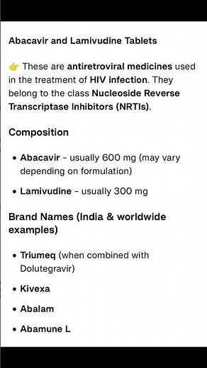 Abacavir and Lamivudine Tablets