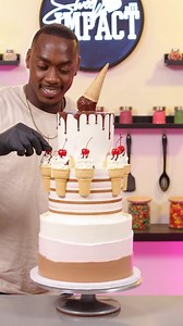 99K views · 6.8K reactions | Ice Cream Cake!  I love ice cream so I wanted to do an ice cream inspired cake design. I used the classic Neapolitan flavors for the cakes and the fillings inside. #cakedecorating #cake #icecream | The Sweet Impact | Facebook