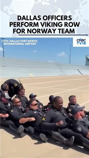 FIFA: Norway Team Gets Viking Row Tribute From Dallas Officers | Norway Rows Into Round Of 16 | N18G