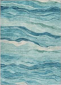 Addison Rugs Chantille ACN1251 Turquoise 5' x 7'6" Indoor/Outdoor, Machine Washable, Easy Clean, Non Shedding, Bedroom, Living Room, Dining Room, Kitchen, Patio Rug