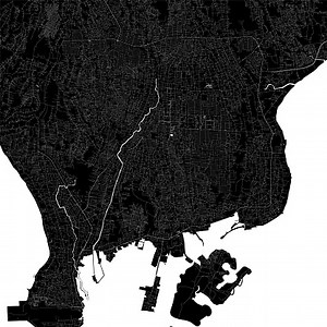 Topografi / Peta jalan Denpasar, Indonesia. Data peta asli adalah...