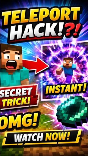 Minecraft Teleport Hack 😱 | Secret Trick You Didn’t Know! #shorts #minecraft