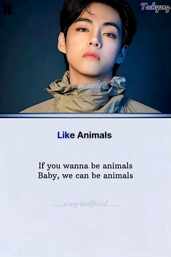 💙방탄소년단 Like Animals song Lyrics [Chorus: V, Jung Kook]4.May.26💙