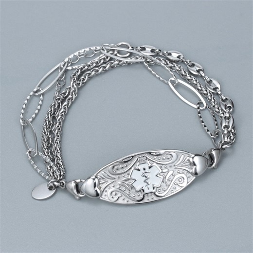 Personalized Elegant Medical Alert Bracelets for Women Free Engraving,emergency Identification Medic ID Bracelet Women's Alert Jewelry - Etsy