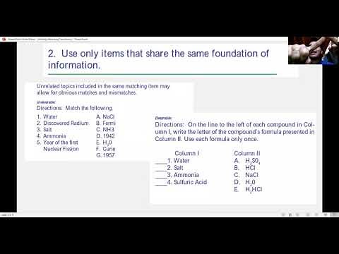 Writing Matching Test Items