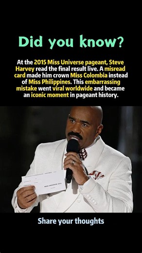 Sharp host crowns wrong winner at Miss Universe, sparking global laughter #funny #news #shorts