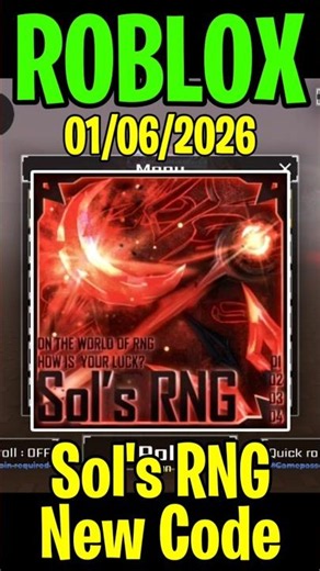 New Codes in Sol's RNG Update Roblox