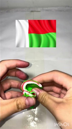 🇲🇬 Mixing Madagascar Flag Colors with Clay | Final Color Reveal! #shortsfeed #clayart