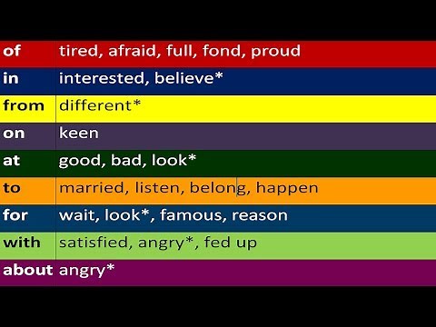 PREPOSITIONS WITH ADJECTIVES, VERBS AND NOUNS - ENGLISH GRAMMAR LESSONS FOR BEGINNERS
