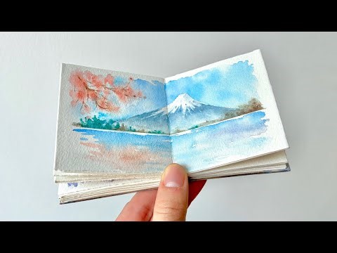 Tiny Mount Fuji Landscape Anyone Can Paint | Watercolor Beginner Tutorial ✧