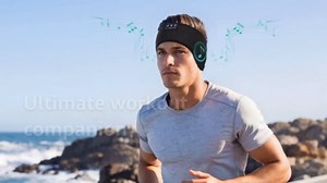 LC-dolida 2-Pack Sleep Headphones Bluetooth 5.4, Ear Warmer Headband Headphones Earphones Wireless, Ear Covers Sleep Mask for Gifts,Workout,Jogging,Yoga(Black and Grey)