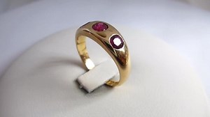 Victorian 18ct Gold Ruby Trilogy Rub Over Ring - Hallmarked Birmingham 1899 - Size M UK 6.25 US - Etsy