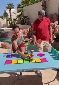 Whip Cream Race where the loser gets a whipped cream pie to the face. | Olga P