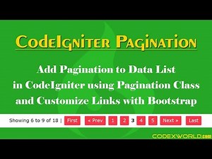 Integrate Pagination in CodeIgniter