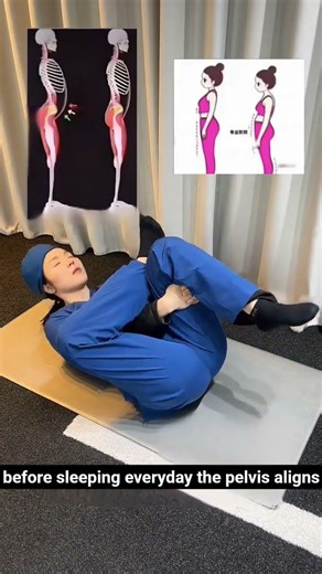 For those with a protruding belly and anterior pelvic tilt, try this exercise#Homeworkout#pelvictilt