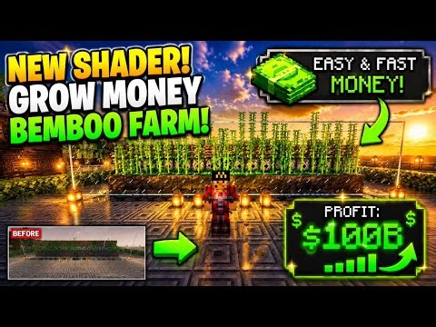 NEW SHADER AND MONEY GROW |MINECRAFT| |BEMBOO FAMR|