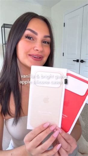 Apple silicone cases spring colors vanilla and bright guava