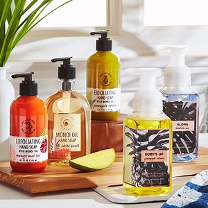 Escape to the tropics (aka your sink) for some skin-softening Monoi Oil me-time with 6 for $18 Hand Soaps! | Bath & Body Works