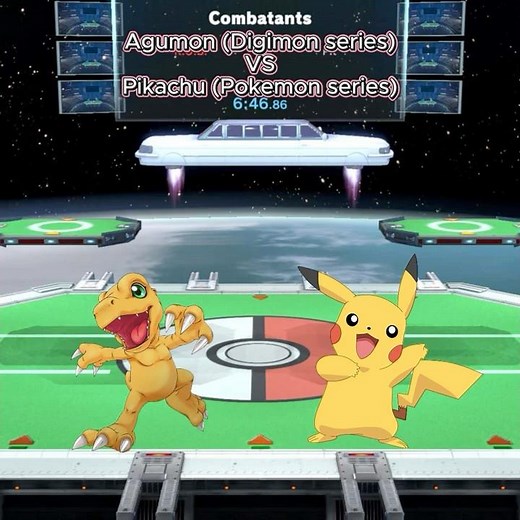 Agumon (Digimon series) VS Pikachu (Pokemon series) / Remake Version