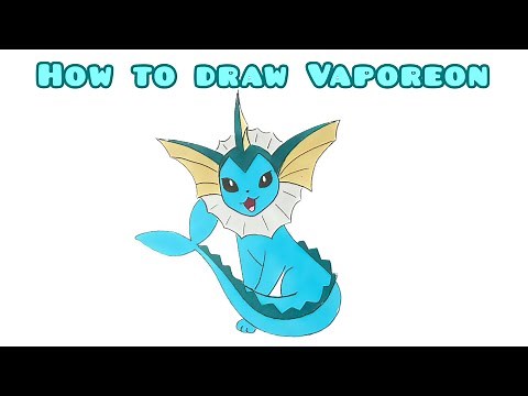 How to Draw Vaporeon – Step by Step Water-type Pokemon Drawing Instruction