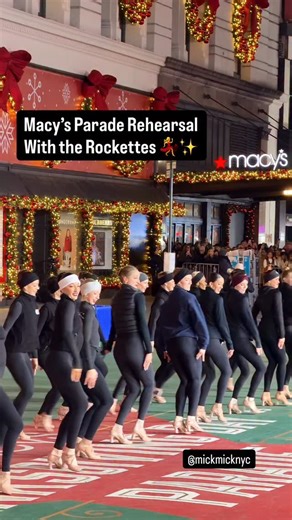 436K views · 61K reactions | @therockettes were out at @macys today rehearsing for the Thanksgiving Day Parade ❄️ Dancing with jackets: this is how the magic starts behind the scenes. So I also added for you little sneak peek of how they’ll look during the parade itself ✨ Same routine, full glam, full holiday sparkle. NYC is officially in full Christmas mode ❤️ | New York Mickey | Facebook