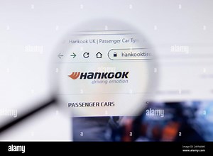 Saint-Petersburg, Russia - 18 February 2020: Hankook Tire company website page logo on laptop display. Screen with icon, Illustrative Editorial Stock Photo - Alamy