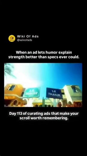 Wiki Of Ads | Creative I Marketing on Instagram: "Most cement ads talk about strength.This one tests it repeatedly, brutally, and hilariously.Framed like a serious documentary, the Ambuja Cement “Giant” ad turns The Great Khali’s superpower into a genuine life problem. Walls crumble when he leans. Floors collapse when he dances. Ceilings don’t survive a casual walk upstairs. His home isn’t weak he’s just too strong for it. And that exaggeration is exactly where the magic lies. Instead of loud cl